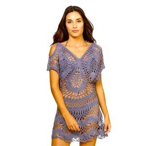 Pilyq Amethyst Crochet Tunic Cover Up Size XS/S